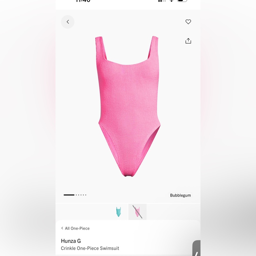 💕NWT💕 Hunza G Bubblegum Crinkle Swimsuit